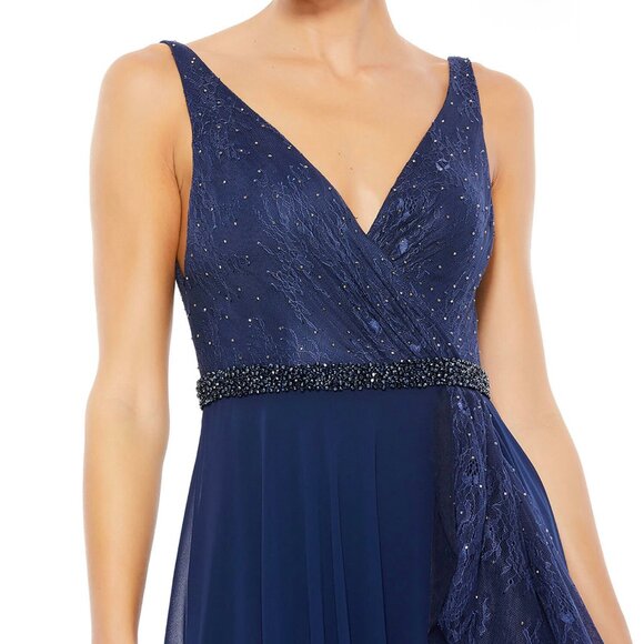 Mac Duggal Rhinestone Chiffon Gown, Dress - Picture 3 of 14